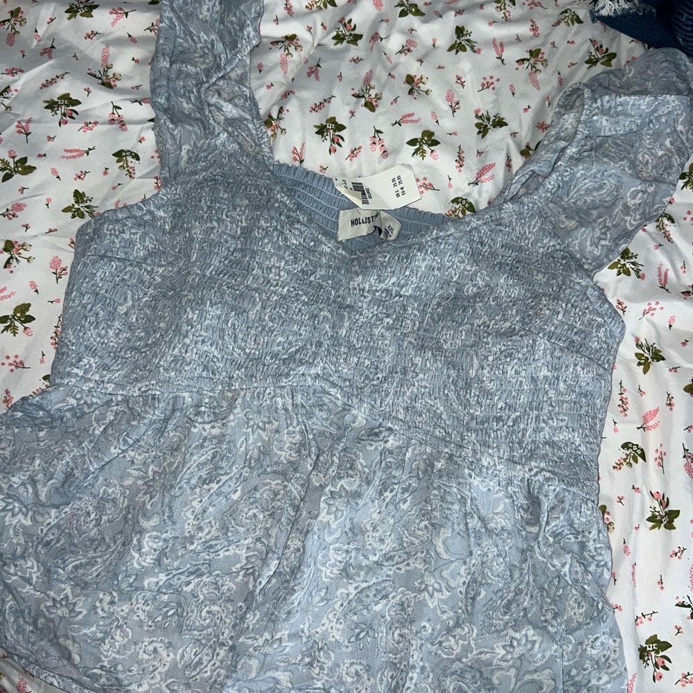 Hollister Light Blue Paisley Blouse